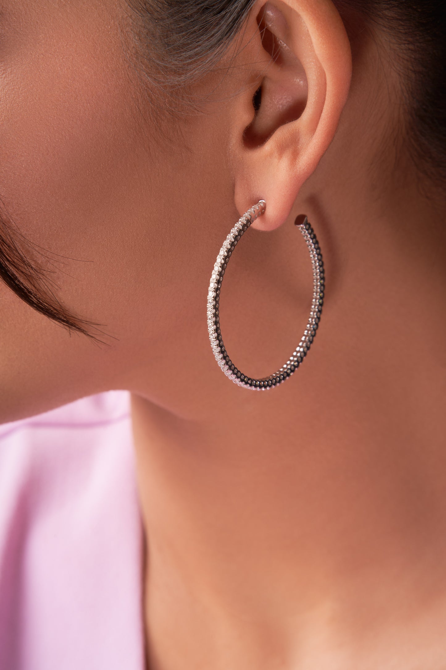 The Classic Diamond Hoop Earrings