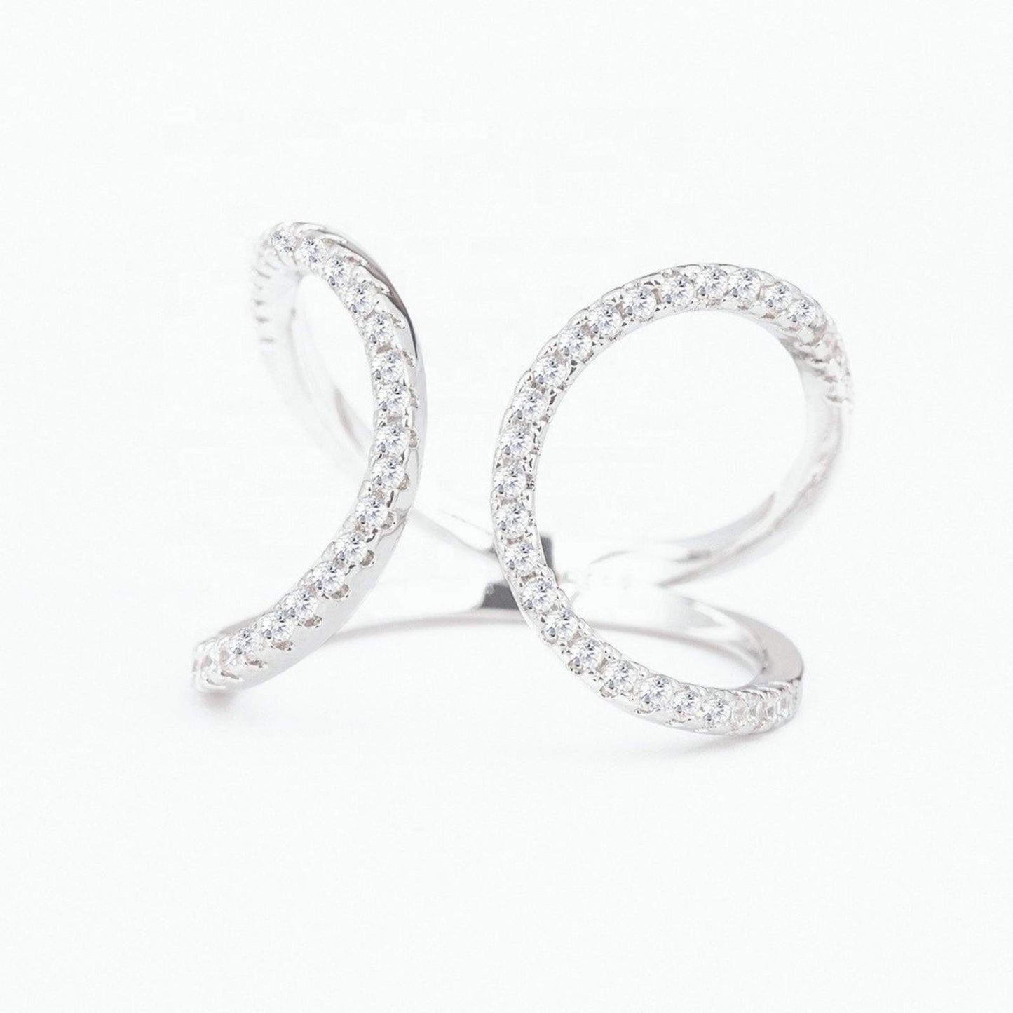 Entwined Diamond Loop Ring