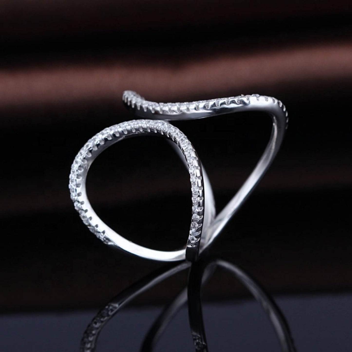 Entwined Diamond Loop Ring