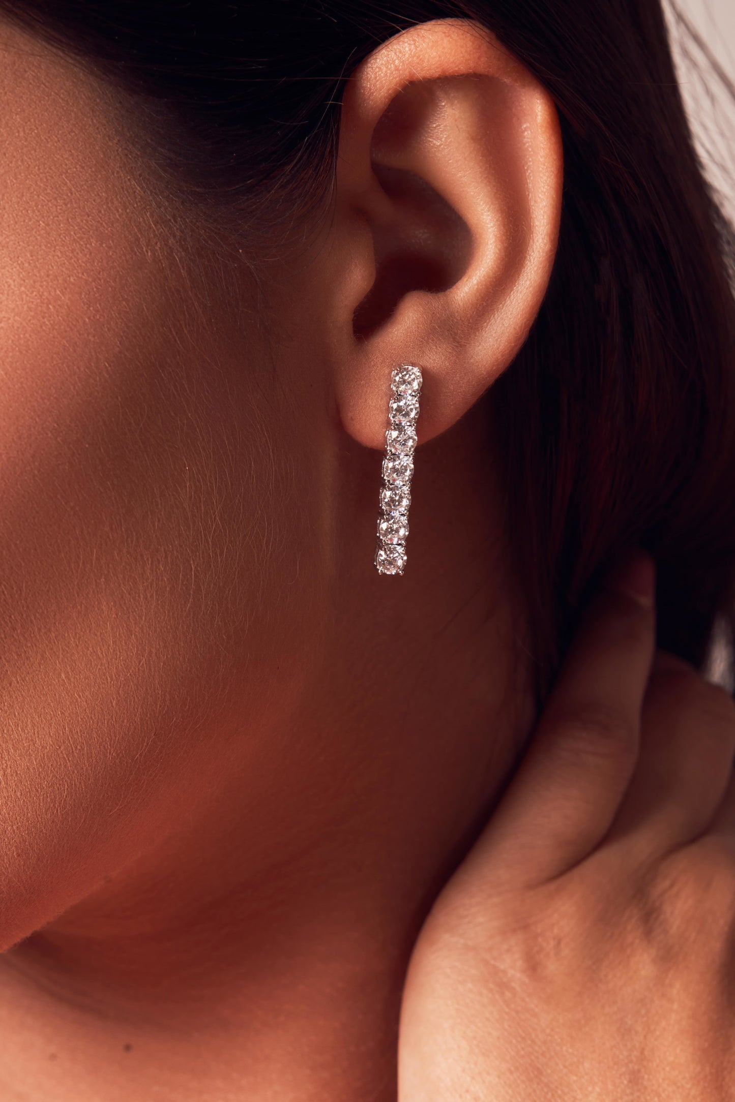 The Classic Silver Diamond Earrings