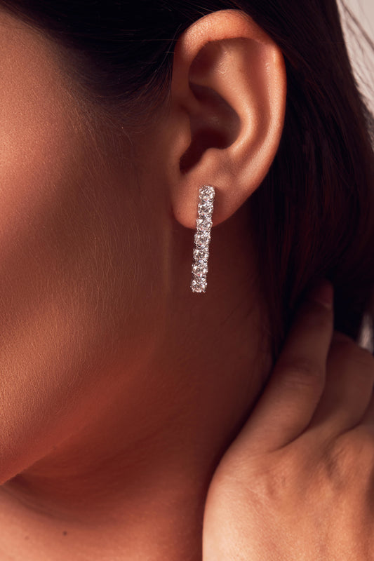 The Classic Silver Diamond Earrings