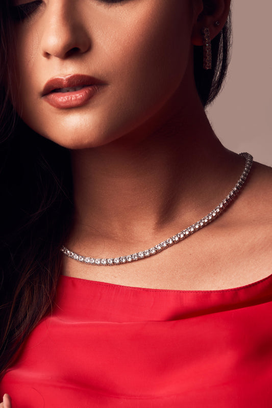The Classic Silver Diamond Necklace